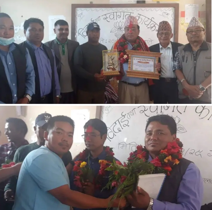 गणपती माद्यामिक विद्यालयमा पूर्व प्र.अ विष्णु पल्लीलाई विदाई , प्रेम बारघेरेलाई स्वागत कार्यक्रम सम्पन्न ।।